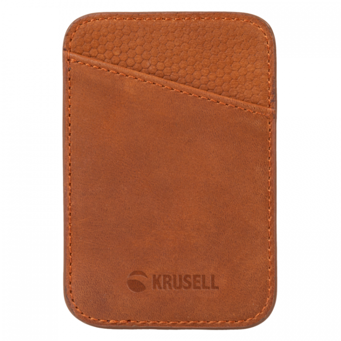 Krusell - KrusellMagnetisk Korthllare MagSafe till iPhone - Cognac