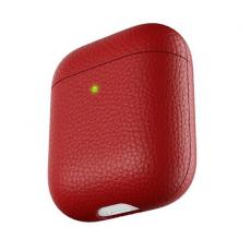 KeyBudz - PodSkinz Artisan - Handgjort Läderfodral för dina Airpods - Röd