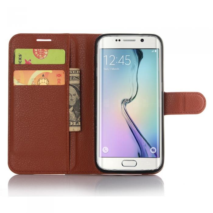 UTGATT5 - Plnboksfodral till Samsung Galaxy S7 Edge - Brun