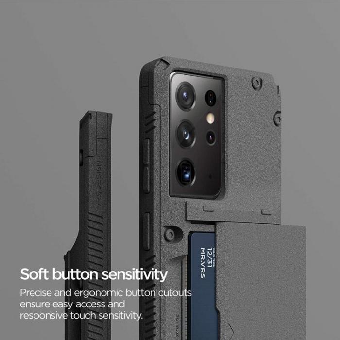 UTGATT4 - VRS DESIGN - Damda Glide Pro Skal Samsung Galaxy S21 Ultra - Sand Stone