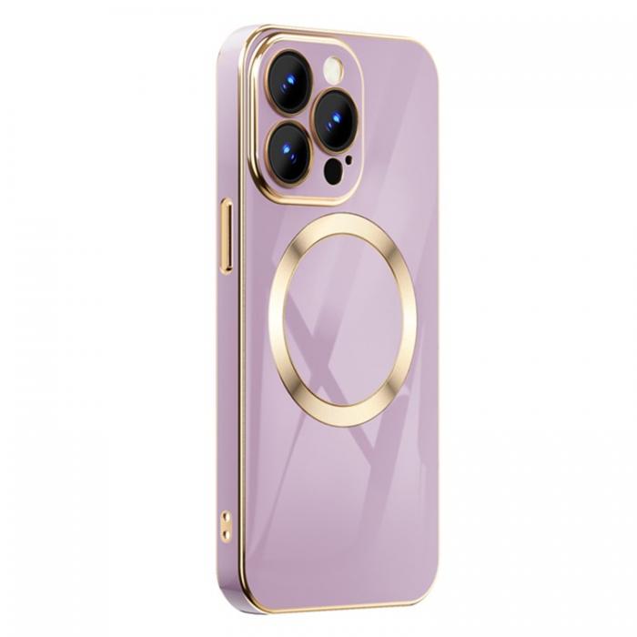A-One Brand - iPhone 14 Plus Magsafe Skal Gold Edge - Lila