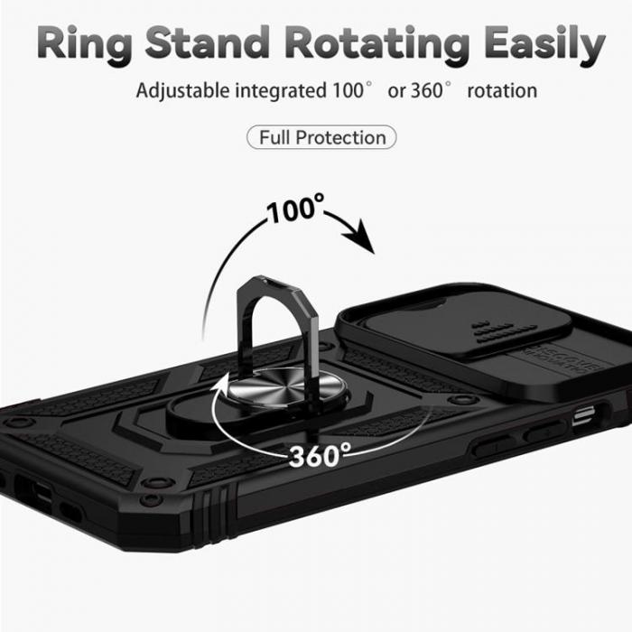 A-One Brand - iPhone 14 Pro Skal Ringhllare Kickstand - Svart