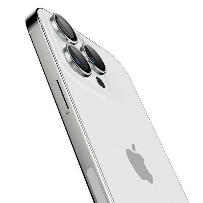 UTGATT1 - [2-Pack] Spigen iPhone 14 Pro/14 Pro Max Linsskydd i Hrdat Glas - Silver