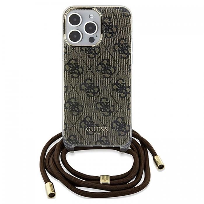 Guess - Guess iPhone 15 Pro Mobilhalsband Skal 4G Print - Brun