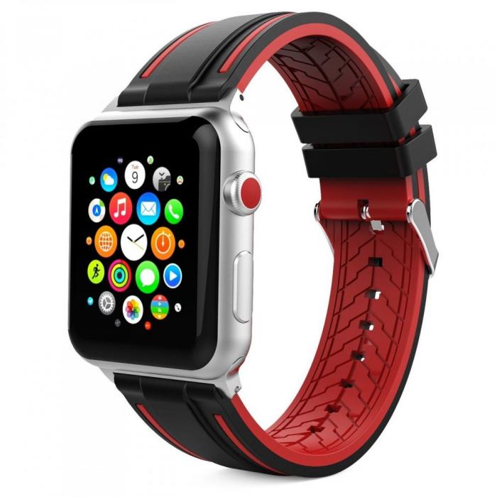 UTGATT5 - Tech-Protect Fendy Apple Watch 1/2/3/4/5 (42 / 44Mm) Svart / Rd
