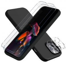 OEM - iPhone 13 Pro [5-PACK] 1 X Skal - 2 X Kameralinsskydd - 2 X Härdat Glas - Svart