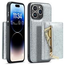 DG.MING - DG.MING iPhone 15 Pro Max Mobilskal Korthållare Detachable - Silver