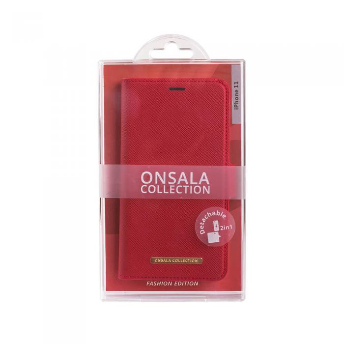 UTGATT1 - Onsala Mobilfodral Saffiano Red iPhone 12 & 12 Pro