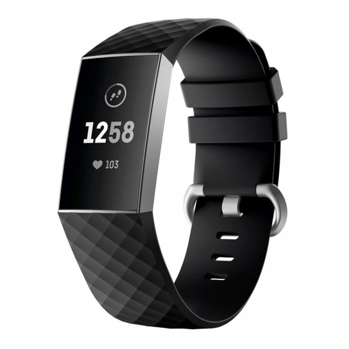 A-One Brand - Fitbit Charge 4/3 Armband Silikon - Svart