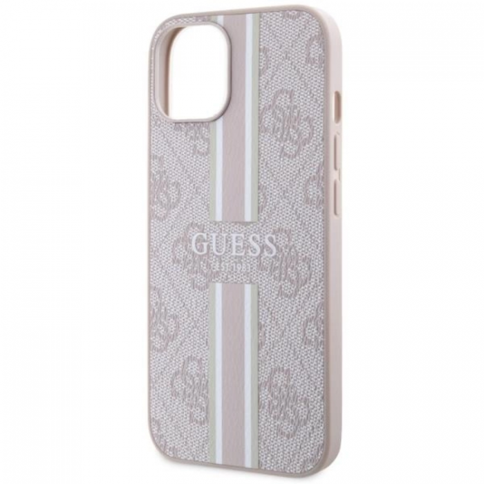 Guess - Guess iPhone 15/14/13 Mobilskal Magsafe 4g Stripes - Rosa
