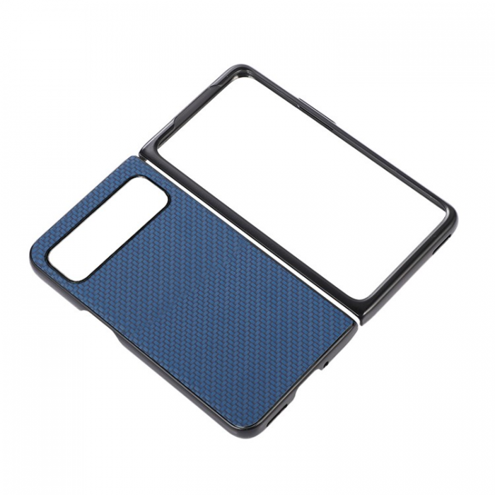 A-One Brand - Google Pixel Fold Mobilskal Carbon Fiber PU-Lder - Bl