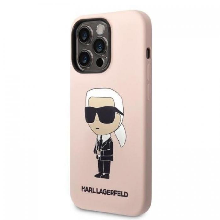 KARL LAGERFELD - Karl Lagerfeld iPhone 14 Pro Max Skal Magsafe Silicone Ikonik - Rosa