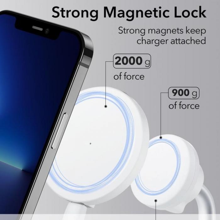 Tech-Protect - ESR Magsafe Trdls Laddare Shift Magnetic - Vit