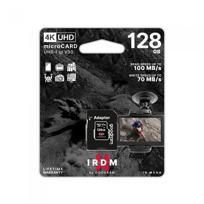 Goodram - GoodRam 128GB microSD UHS-I U3 V30 minneskort med adapter