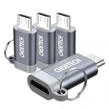 Choetech - Choetech Set 4 USB-C Till Micro USB Adapter - Grå