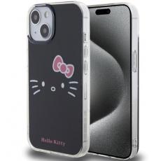 A-One Brand - iPhone 15 Mobilskal Hello Kitty IML Kitty Face - Svart