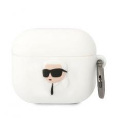 KARL LAGERFELD - Karl Lagerfeld AirPods 3 Skal Silicone Karl Head 3D - Vit