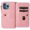 A-One Brand - iPhone 14 Pro Plnboksfodral KT Zipper - Rosa