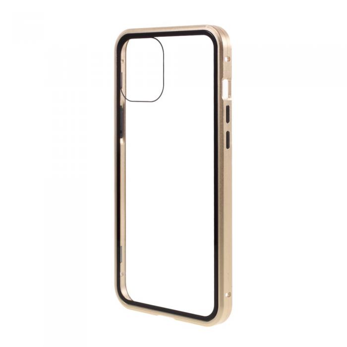 A-One Brand - Magnetisk Metal skal med Hrdat Glas till iPhone 12 Pro Max - Guld