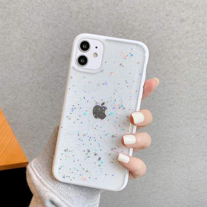 A-One Brand - Bling Star Glitter Skal till iPhone 12 Pro Max - Vit