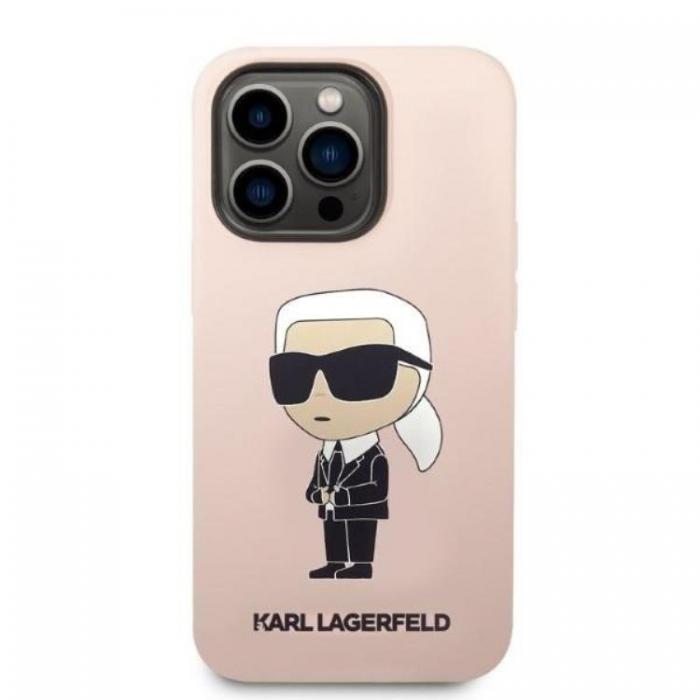 KARL LAGERFELD - Karl Lagerfeld iPhone 14 Pro Max Skal Magsafe Silicone Ikonik - Rosa