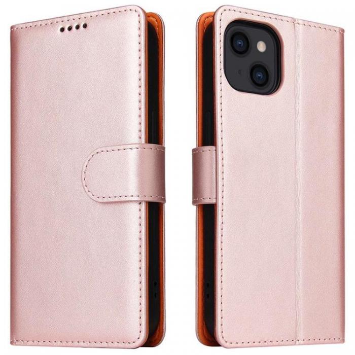 A-One Brand - iPhone 14 Plus Plnboksfodral Dual Flip - Rosa Guld