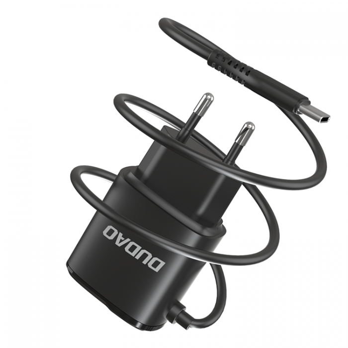 UTGATT1 - Dudao Vggladdare 2x USB-C Kabel 12 W - Svart