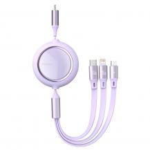 BASEUS - Baseus Retractable Kabel 3in1 Lightning - micro USB - USB-C 100W 1,2m - Violett