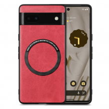 A-One Brand - Google Pixel 6a Mobilskal Magsafe PU-Läder - Röd