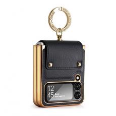 A-One Brand - Galaxy Z Flip 3 5G Skal Ringhållare Läder - Svart