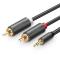 Ugreen - Ugreen 2 RCA Till Audio Kabel 3.5mm Mini Jack 1.5 m - Gr