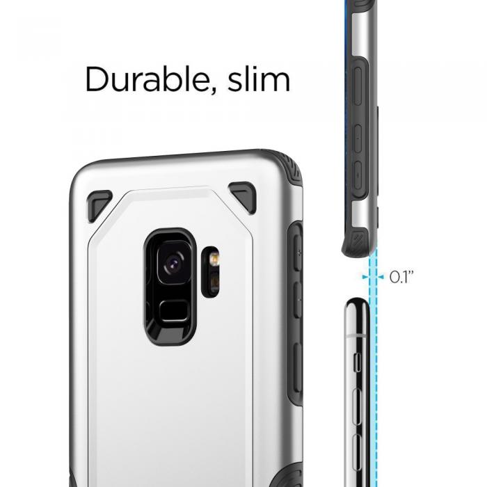 UTGATT5 - Rugged Armor Skal till Samsung Galaxy S9 - Silver
