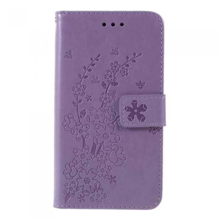 UTGATT5 - Butterfly Flowers Plnboksfodral till Samsung Galaxy S10E - Lila
