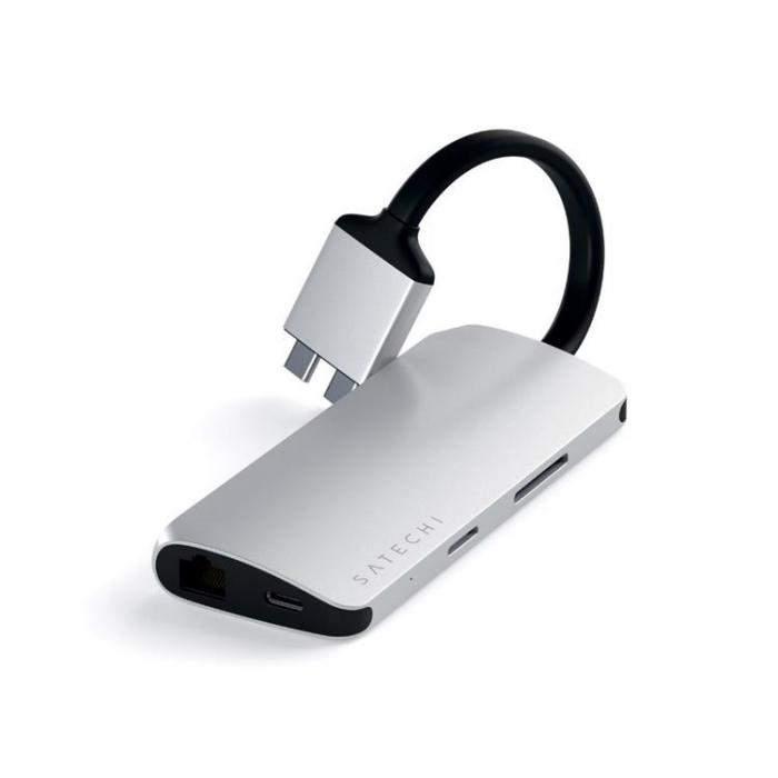 UTGATT1 - Satechi USB-C Multimedia Adapter Dual 4K HDMI Gigabit Ethernet - Silver