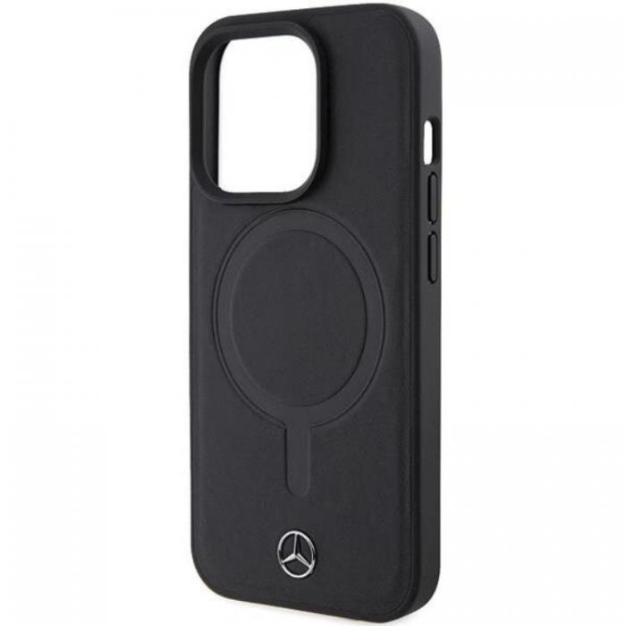 Mercedes - Mercedes iPhone 15 Pro Max Mobilskal Magsafe Smooth Lder - Svart