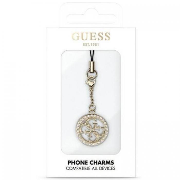 Guess - Guess Mobilrem Rhinestone Charm - Guld