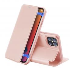 Dux Ducis - Dux Ducis Auto-absorbed Läder Plånboksfodral iPhone 12 Pro Max - Rose Gold