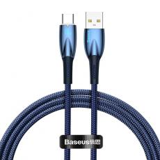 BASEUS - Baseus USB-A till USB-C Kabel 1M Glimmer Series - Blå
