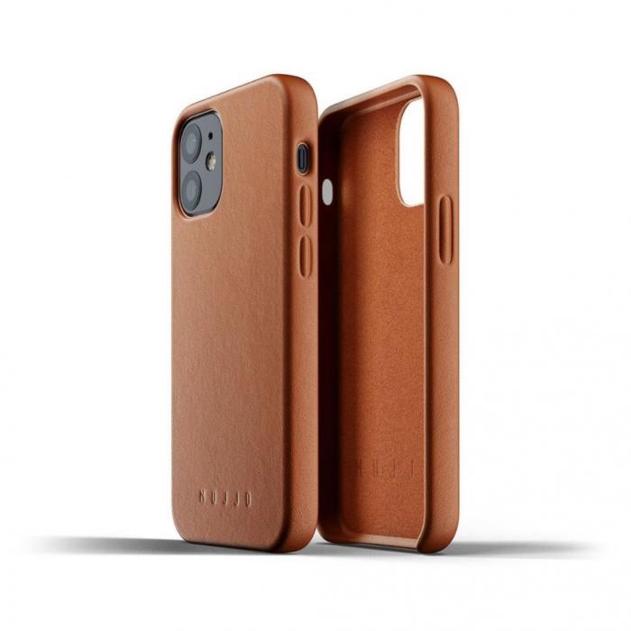 UTGATT1 - Mujjo Full Leather Case till iPhone 12 Mini - Tan