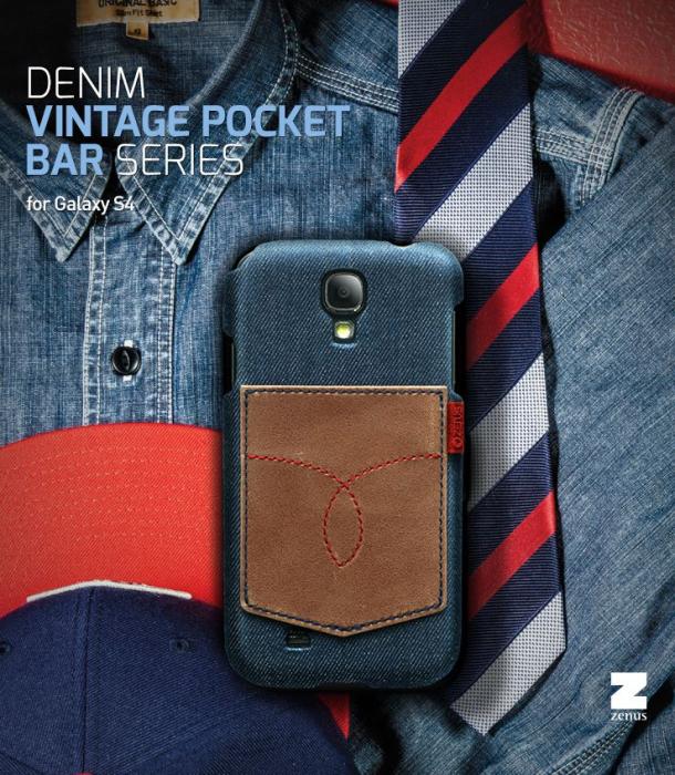 UTGATT4 - Zenus denim vintage pocket bar skal till Samsung Galaxy S4 i9500
