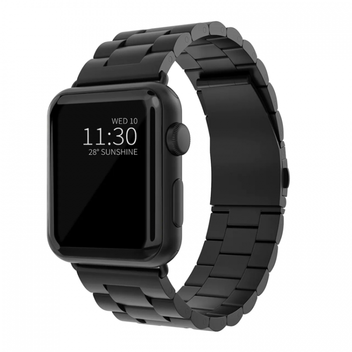 UTGATT1 - Apple Watch 2/3/4/5/6/7/SE (38/40/41mm) Armband Metall - Svart