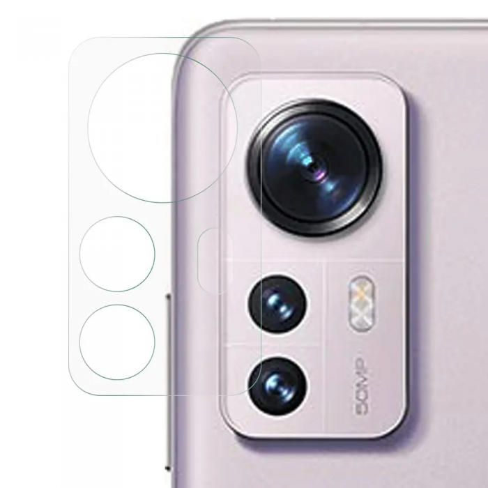 Taltech - Xiaomi 12 Pro Kameralinsskydd i Hrdat Glas - Clear