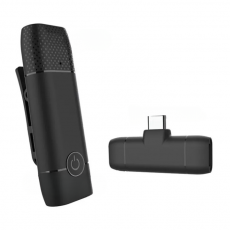 Lavalier - Lavalier Typ-C Trådlös Condenser Mikrofoner Bluetooth - Svart