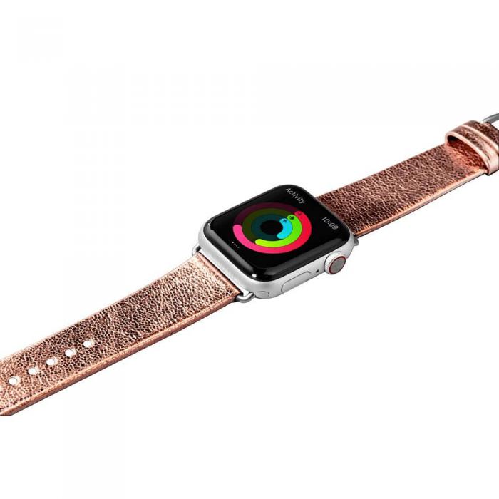 UTGATT5 - Laut Metallic Leather Armband till Apple Watch 38mm Guld