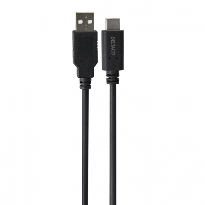 UTGATT1 - Deltaco USB-A till USB-C Kabel LSZH 1m - Svart