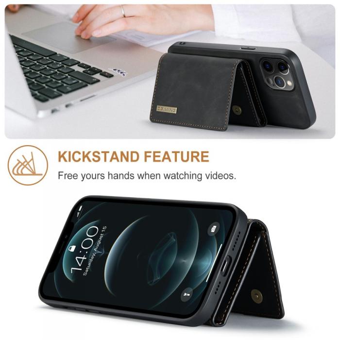 DG.MING - DG.MING iPhone 13 Pro Max Skal samt Wallet med Kickstand - Svart