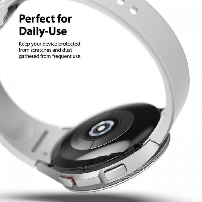 UTGATT5 - Ringke Bezel Styling Stainless Skal Galaxy Watch 4 46 mm - Silver