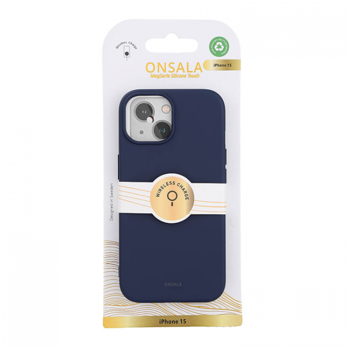 Onsala - Onsala iPhone 15 Mobilskal MagSafe Silikon - Mrkbl