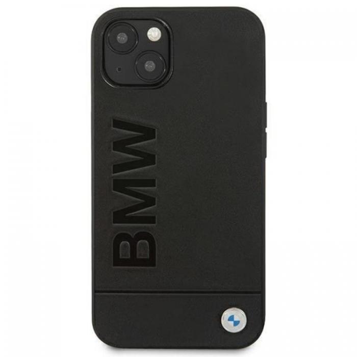 BMW - BMW iPhone 14 Skal Lder Stamp - Svart