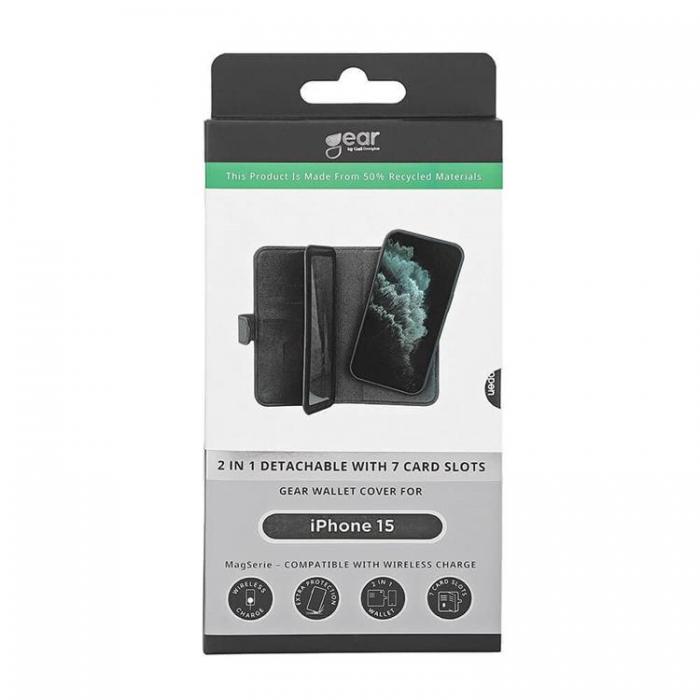 GEAR - [2in1] Gear iPhone 15 Plnboksfodral Magsafe - Svart